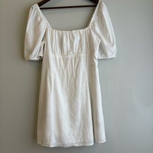 H&M Divided White Puff Sleeve Mini Dress Cottagecore M